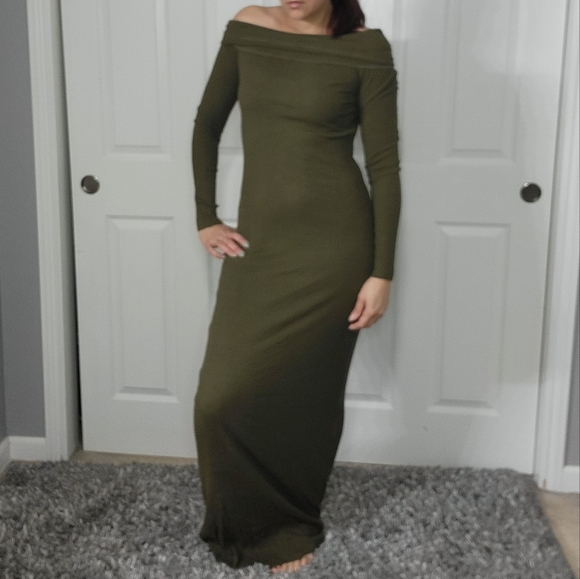 LAmade Off The Shoulder Green Dress/ S. - Picture 4 of 12